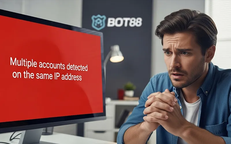 Cảnh báo đa tài khoản khi đăng ký đăng nhập BOT88